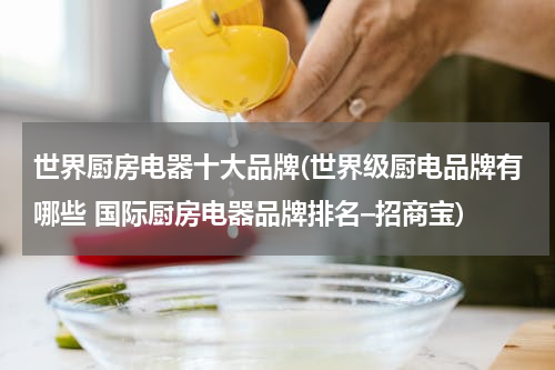 世界厨房电器十大品牌(世界级厨电品牌有哪些 国际厨房电器品牌排名–招商宝)