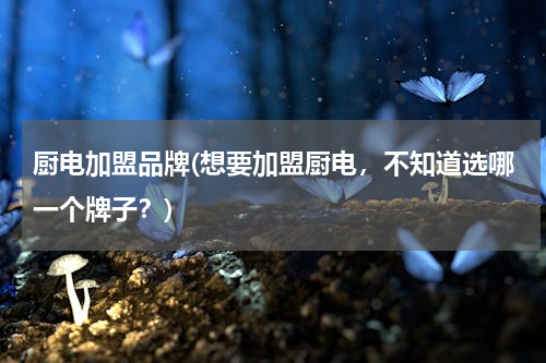 厨电加盟品牌(想要加盟厨电，不知道选哪一个牌子？)
