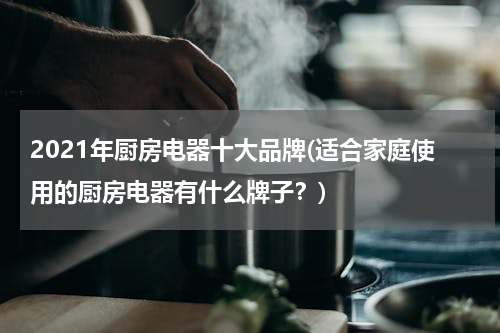 2021年厨房电器十大品牌(适合家庭使用的厨房电器有什么牌子？)