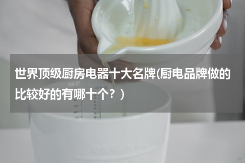 世界顶级厨房电器十大名牌(厨电品牌做的比较好的有哪十个？)