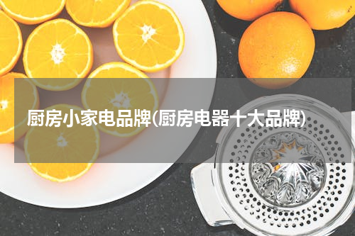 厨房小家电品牌(厨房电器十大品牌)