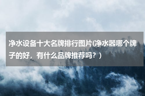 净水设备十大名牌排行图片(净水器哪个牌子的好，有什么品牌推荐吗？)