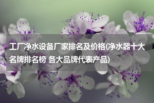 工厂净水设备厂家排名及价格(净水器十大名牌排名榜 各大品牌代表产品)