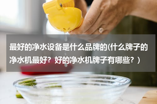 最好的净水设备是什么品牌的(什么牌子的净水机最好？好的净水机牌子有哪些？)