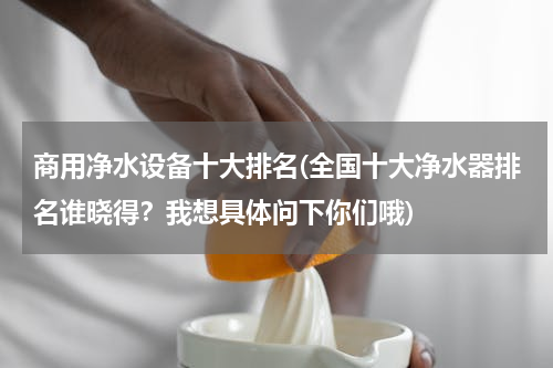 商用净水设备十大排名(全国十大净水器排名谁晓得？我想具体问下你们哦)
