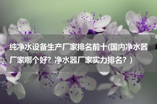 纯净水设备生产厂家排名前十(国内净水器厂家哪个好？净水器厂家实力排名？)