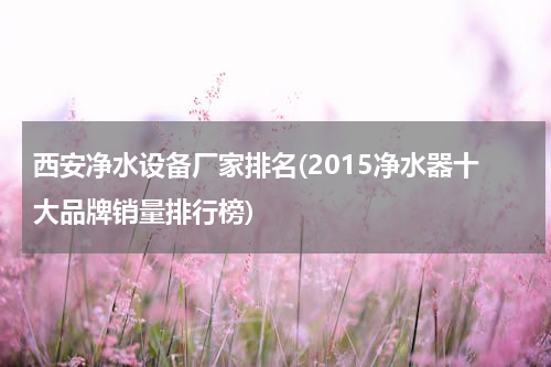 西安净水设备厂家排名(2015净水器十大品牌销量排行榜)