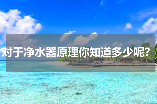 对于净水器原理你知道多少呢？