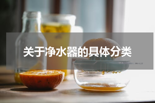 关于净水器的具体分类